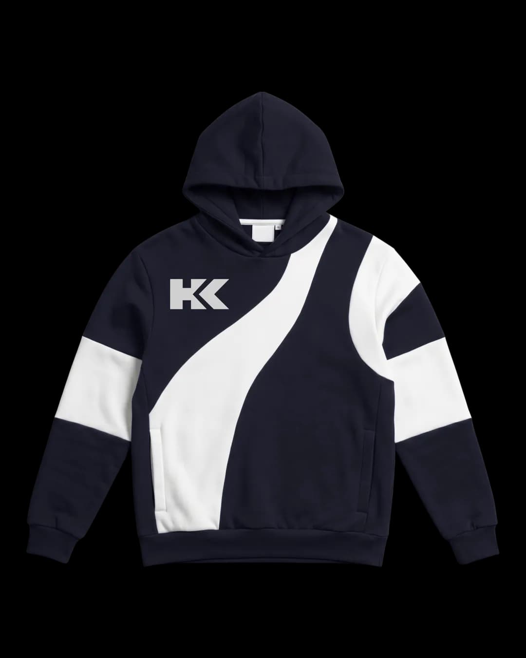 Swoosh Panel Hoodie in Navy