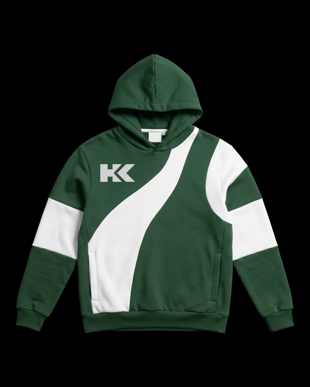 Swoosh Panel Hoodie in Bottle Green
