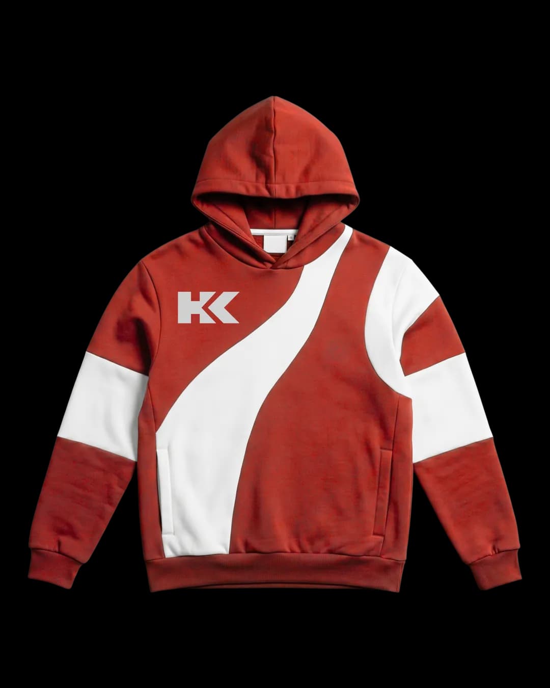 Swoosh Panel Hoodie in Red