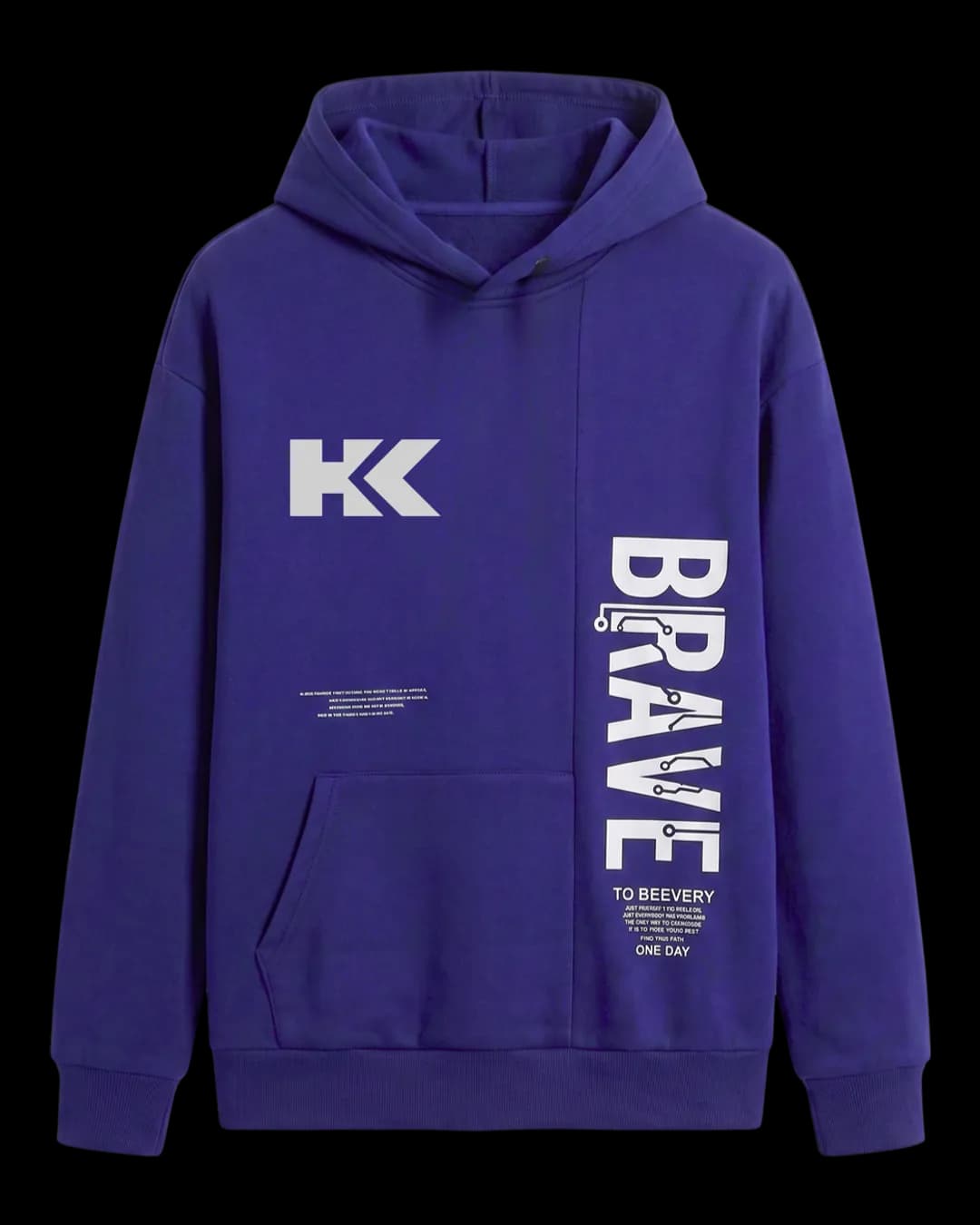 Slogan Print Hoodie in Violet