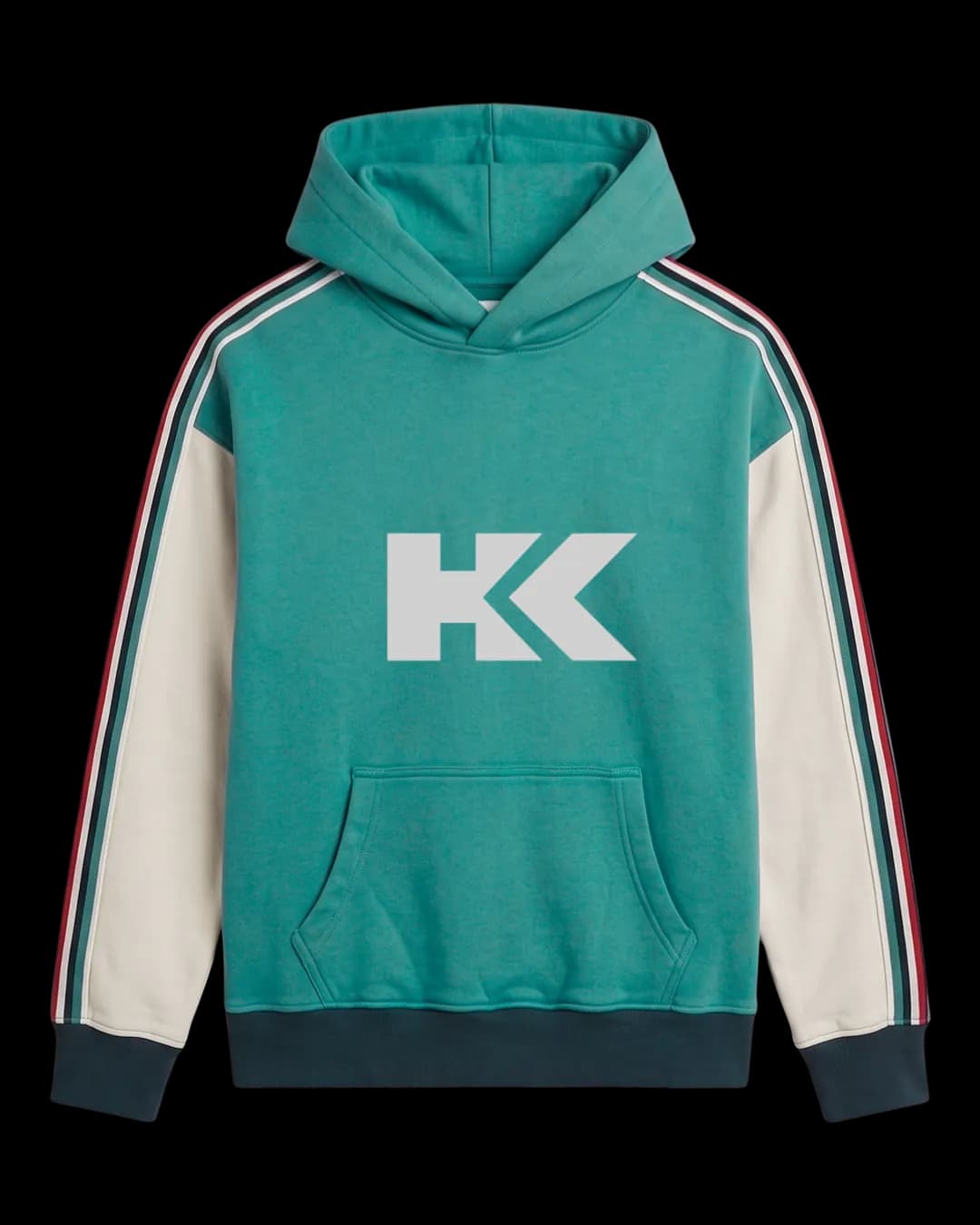 Contrast Sleeve Hoodie in Teal