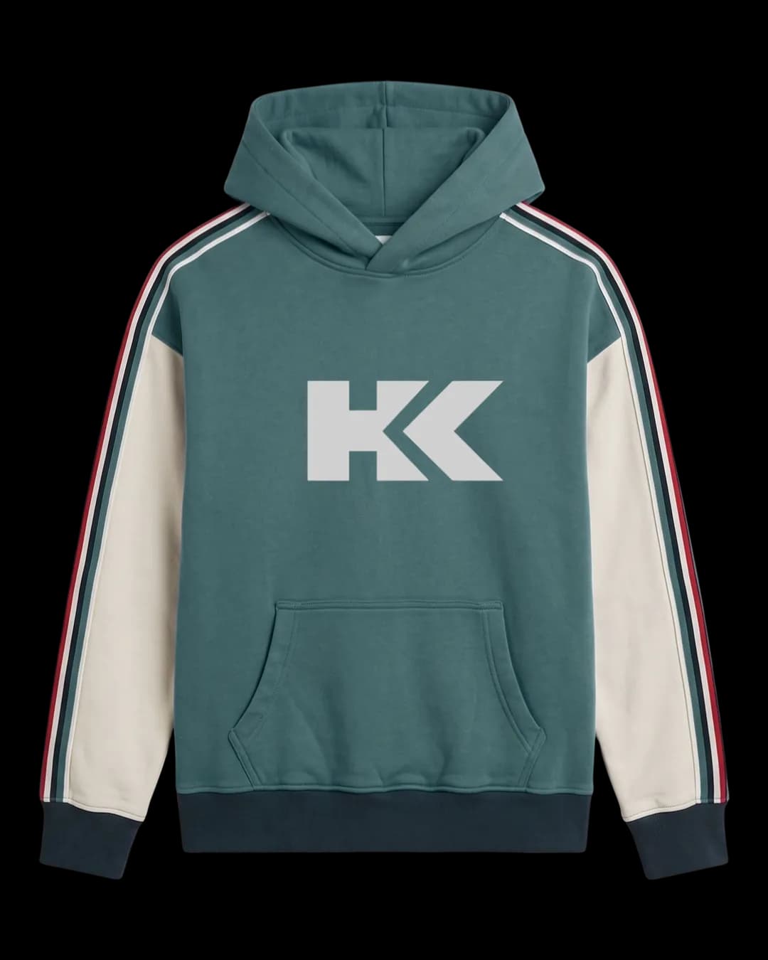 Contrast Sleeve Hoodie in Dark Teal