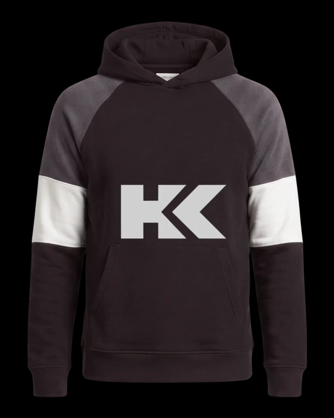 Raglan Colour Block Hoodie in Black