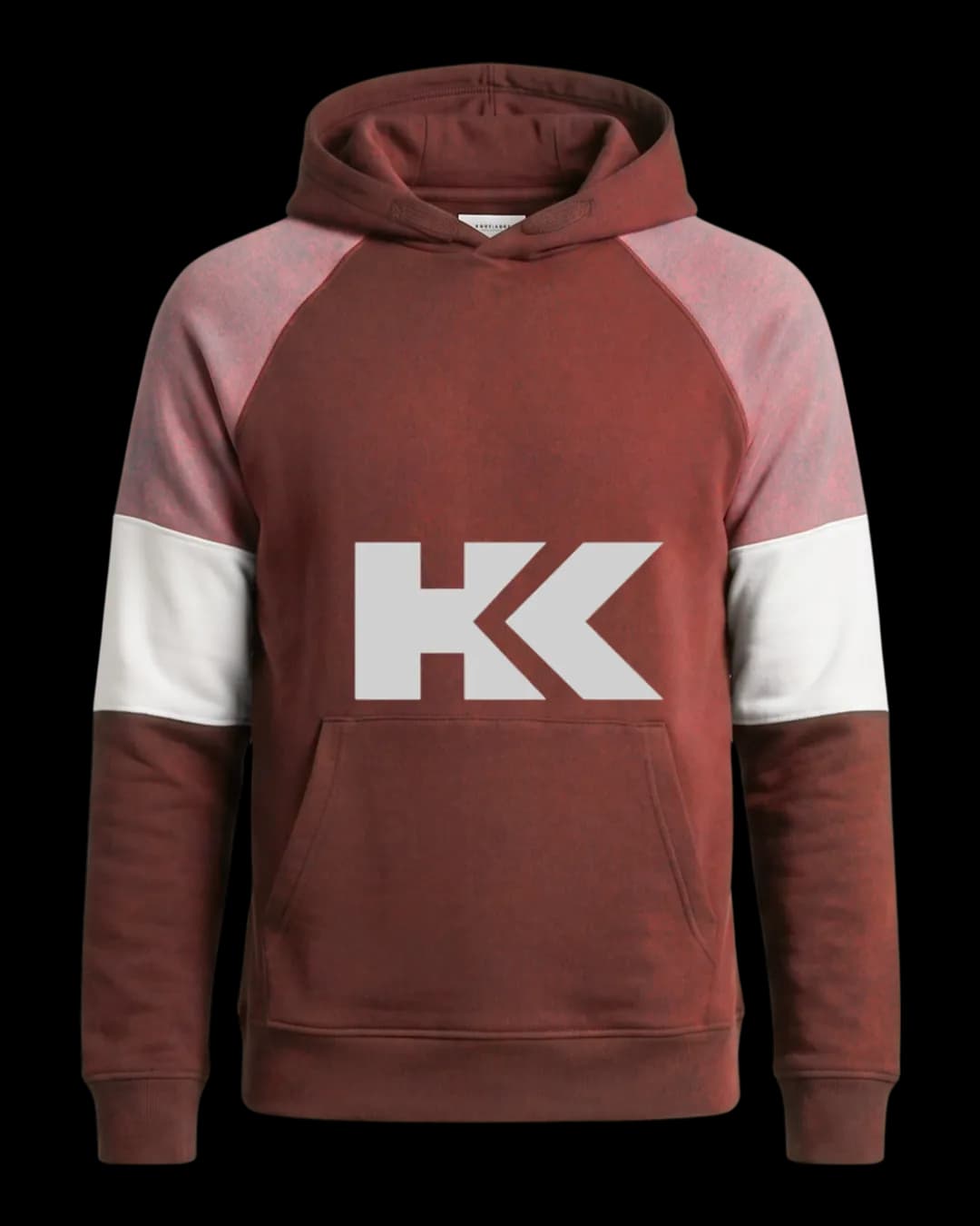 Raglan Colour Block Hoodie in Rust