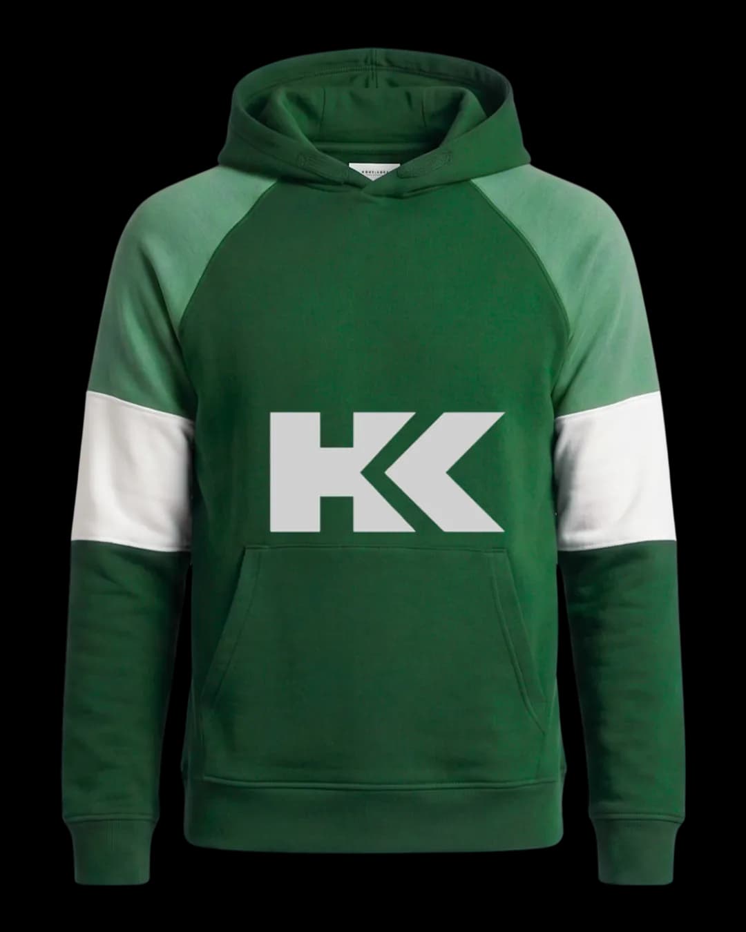 Raglan Colour Block Hoodie in Green