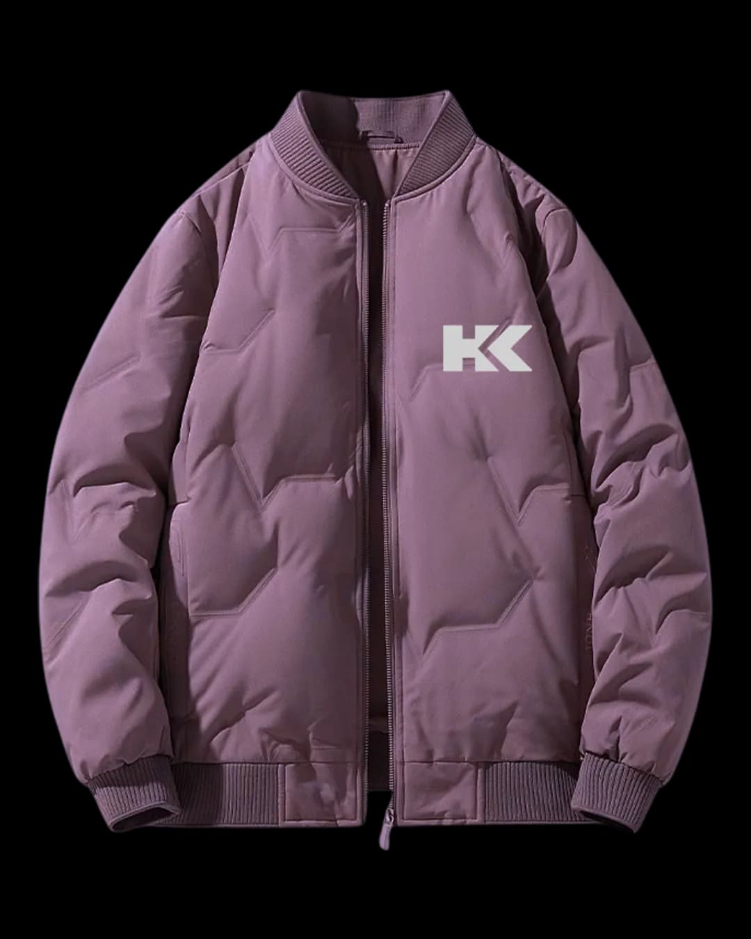 Quilted Bomber Jacket in Mauve