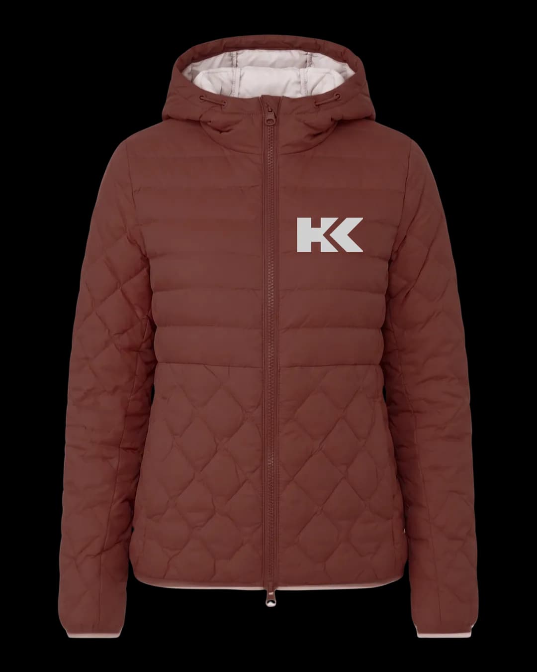 Quilted Hooded Jacket in Rust