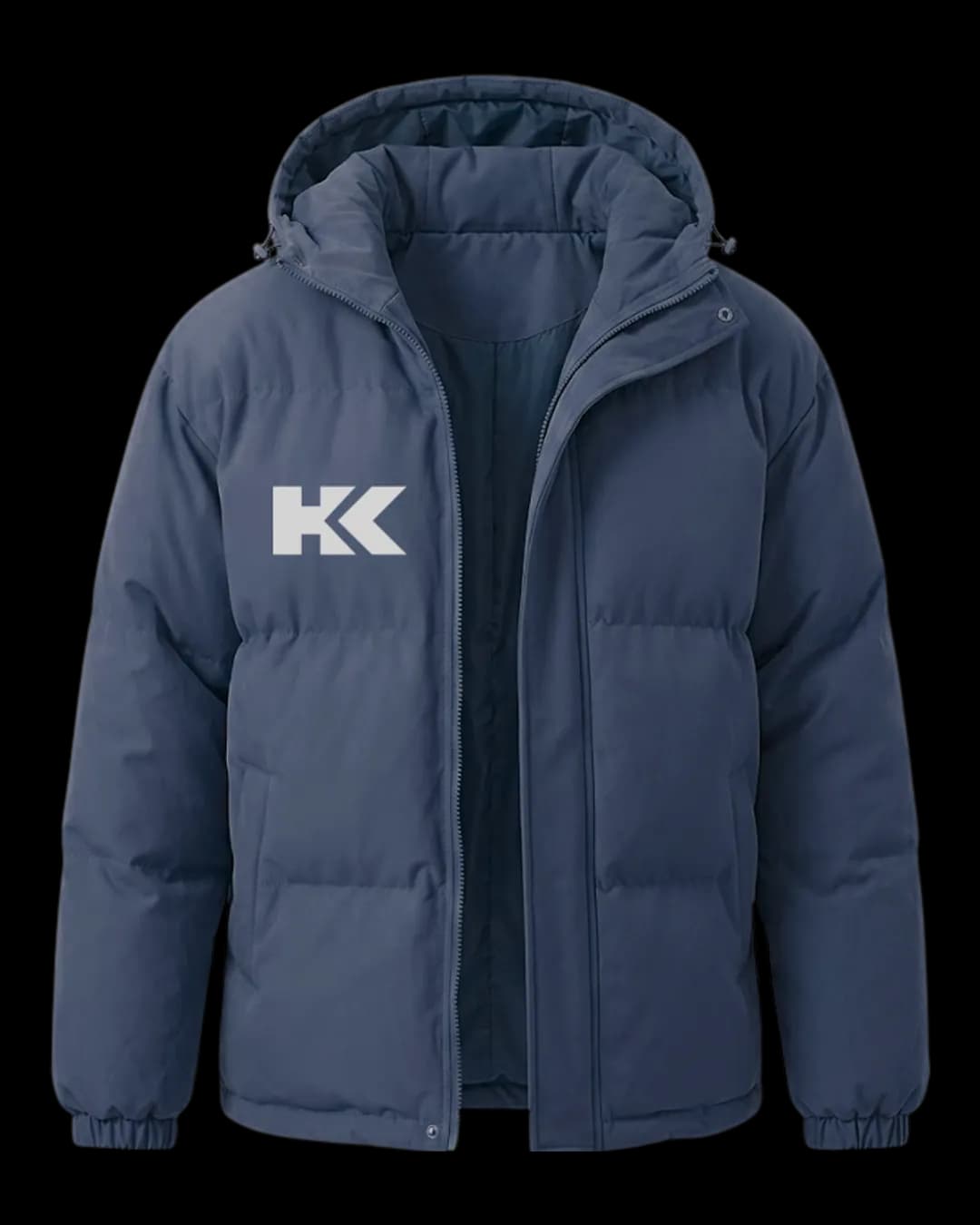 Hooded Puffer Jacket in Navy