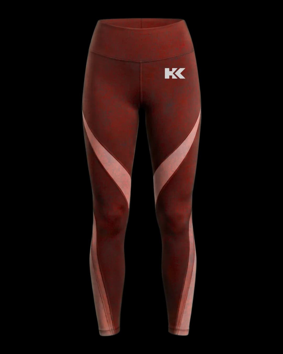 Contrast Panel Leggings in Maroon