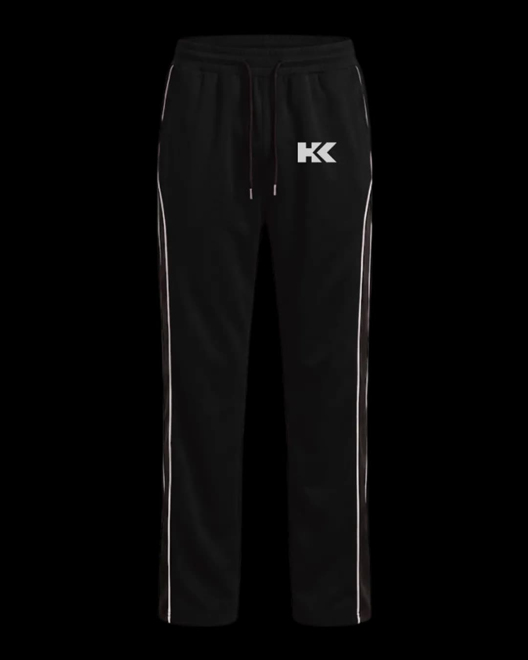 Side Piping Track Pants in Black