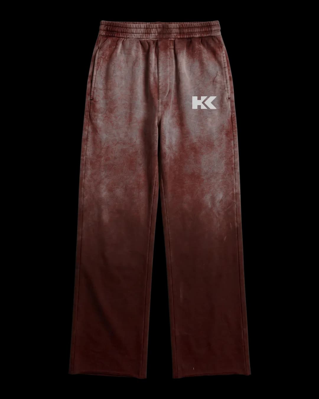 Faded Wide Leg Sweatpants in Maroon
