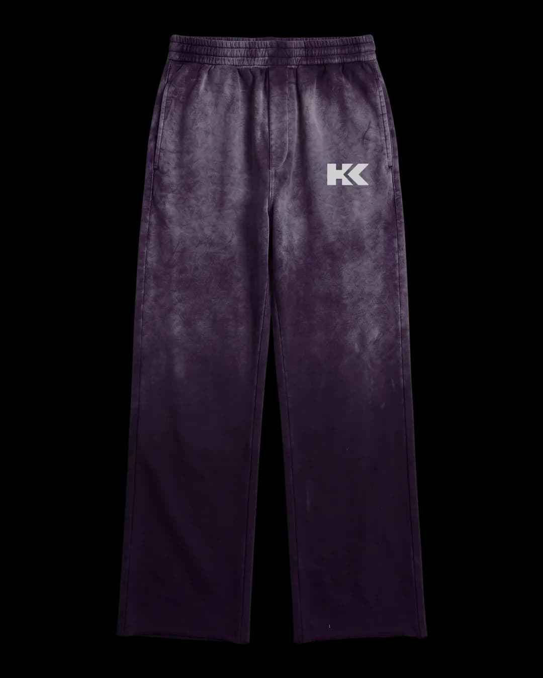 Faded Wide Leg Sweatpants in Purple