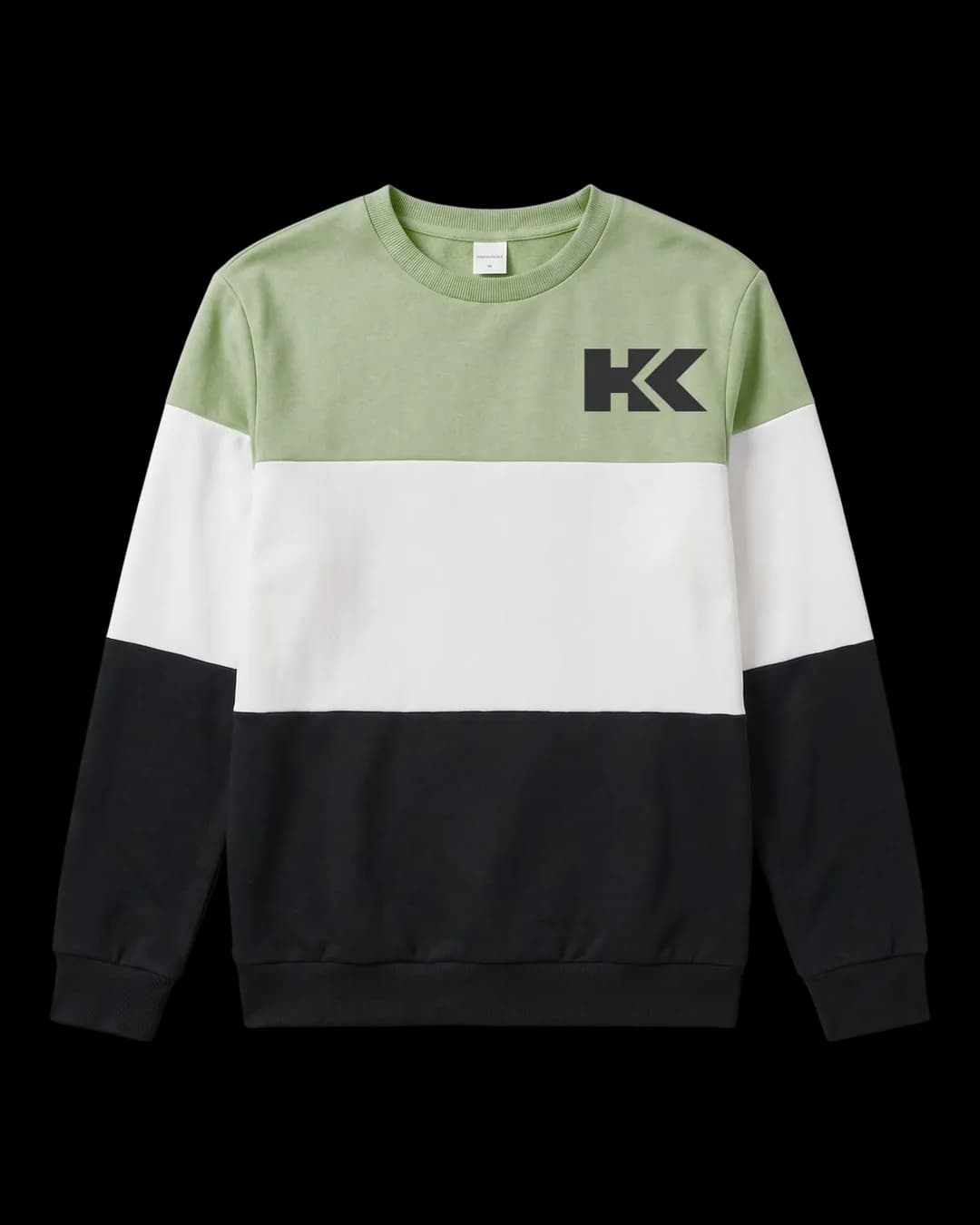 Three-Tone Crew Sweatshirt in Sage