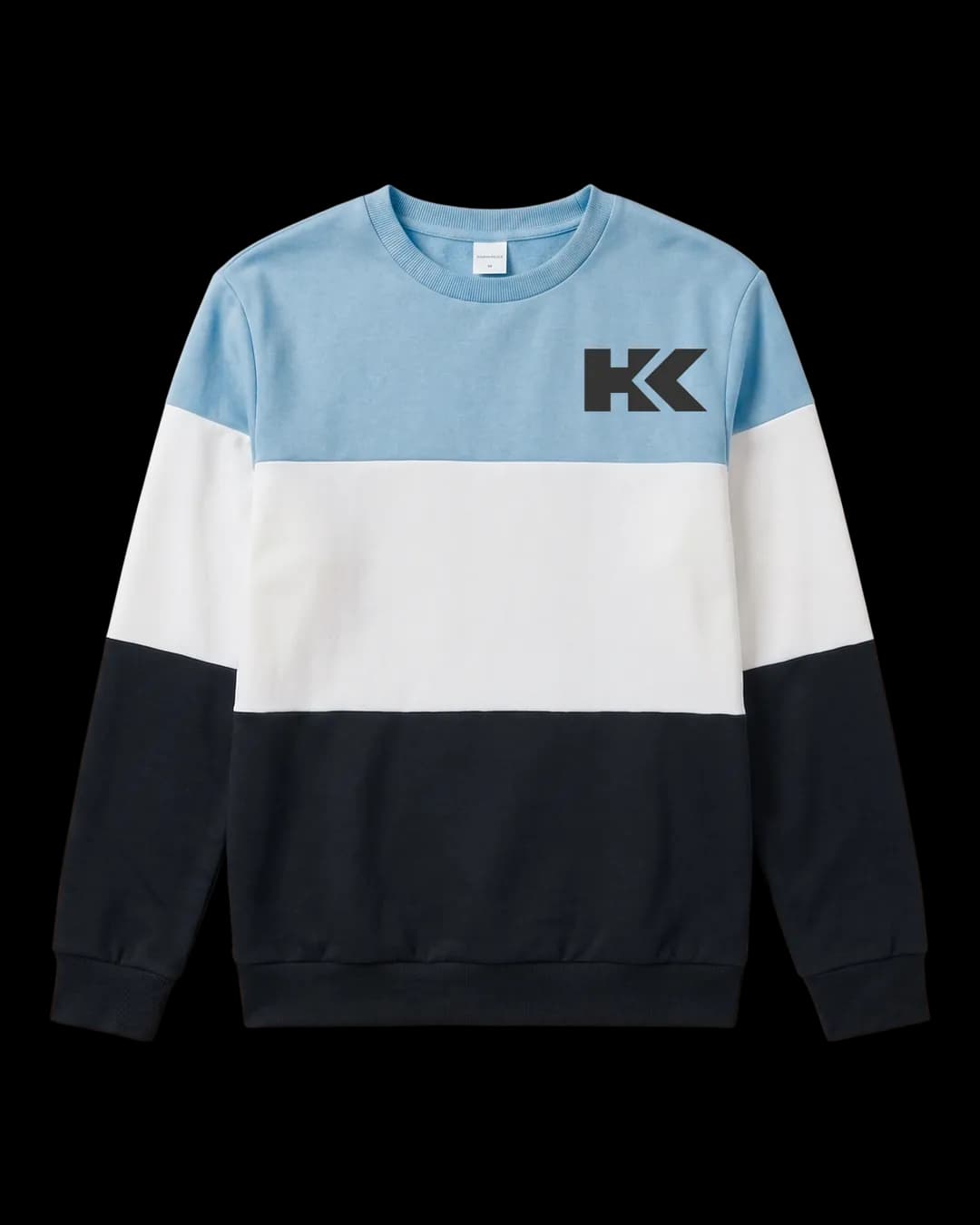 Three-Tone Crew Sweatshirt in Sky Blue