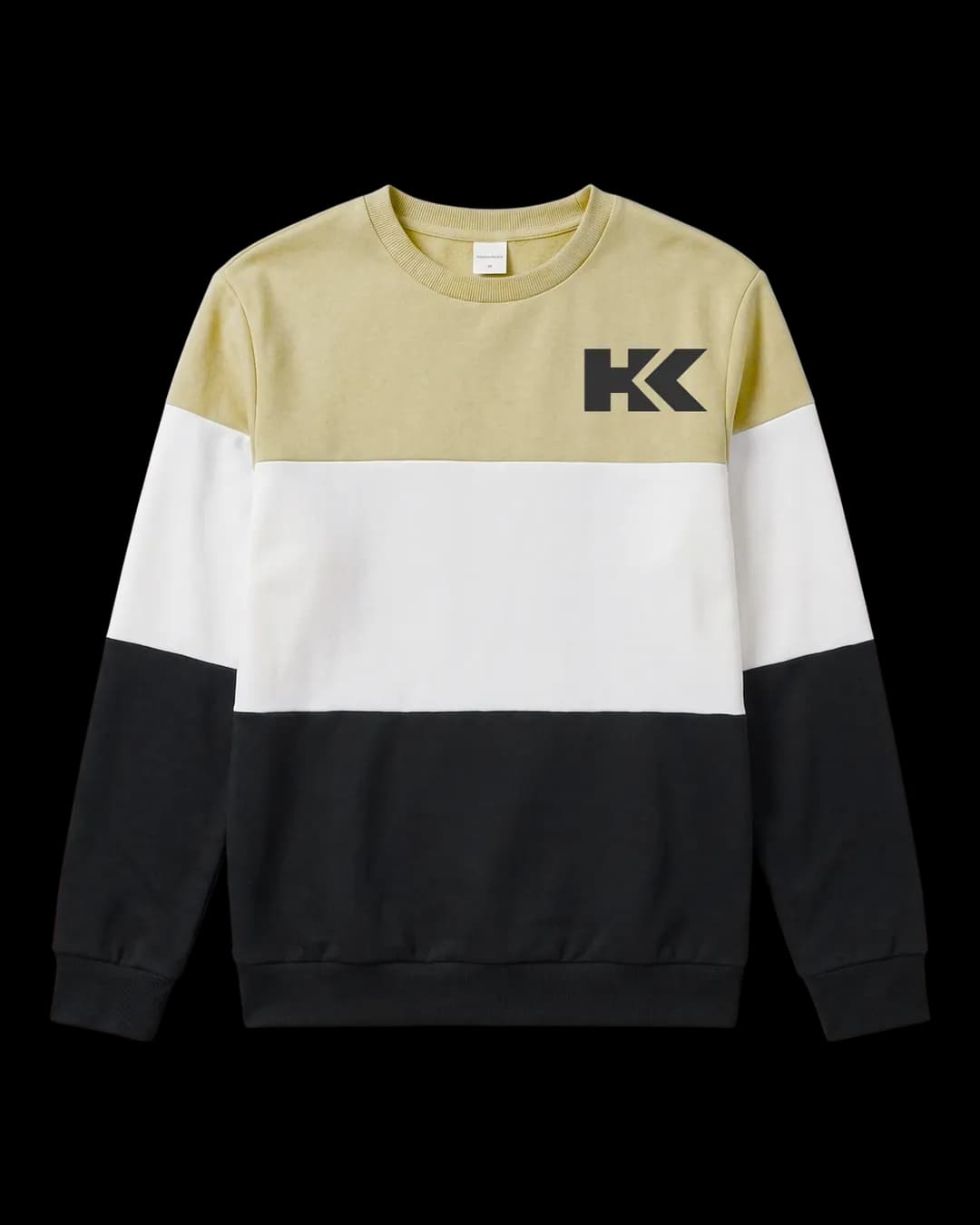 Three-Tone Crew Sweatshirt in Butter Yellow
