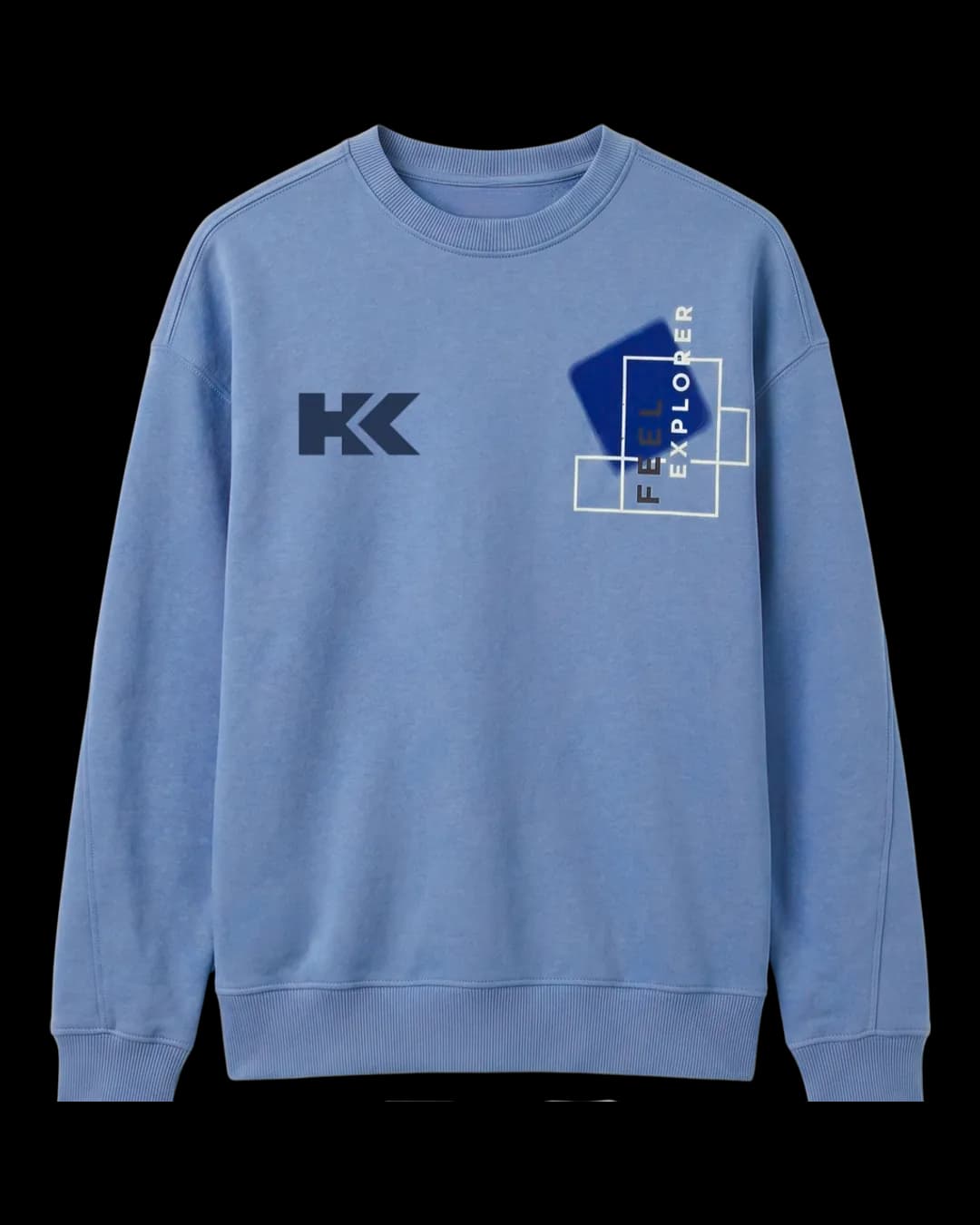 Graphic Crew Sweatshirt in Blue