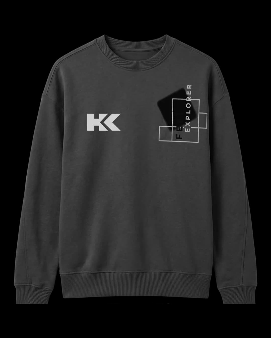 Graphic Crew Sweatshirt in Charcoal