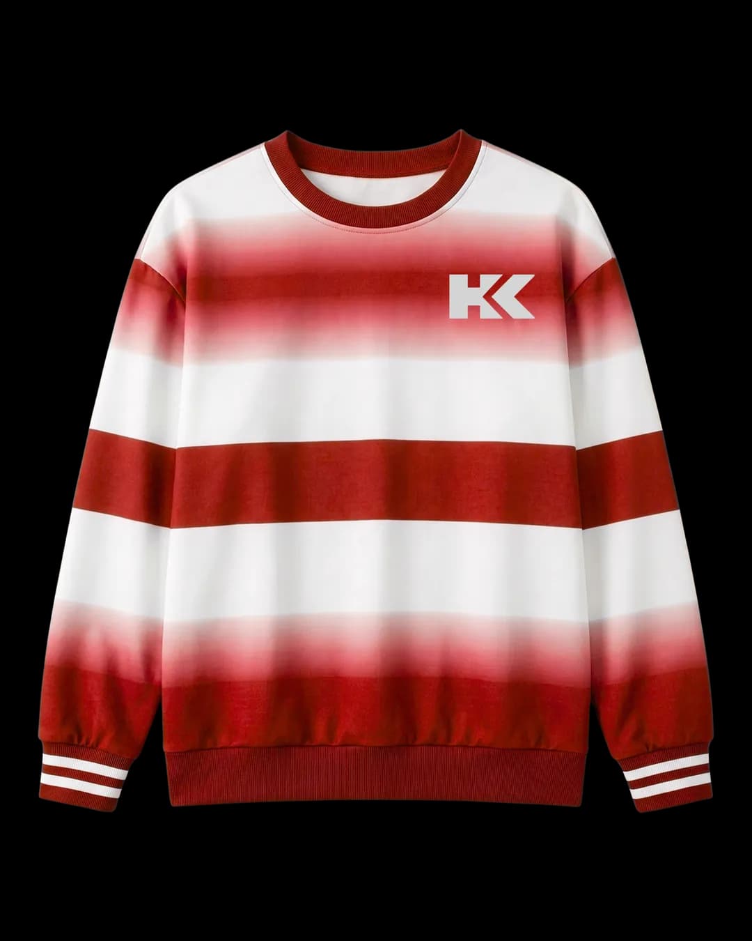 Dip-Dye Stripe Sweatshirt in Red