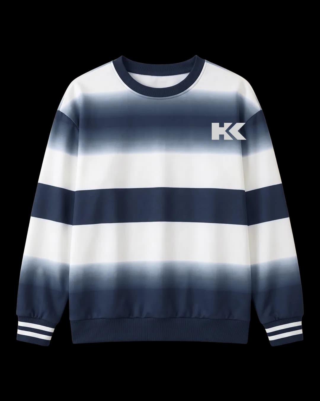 Dip-Dye Stripe Sweatshirt in Navy