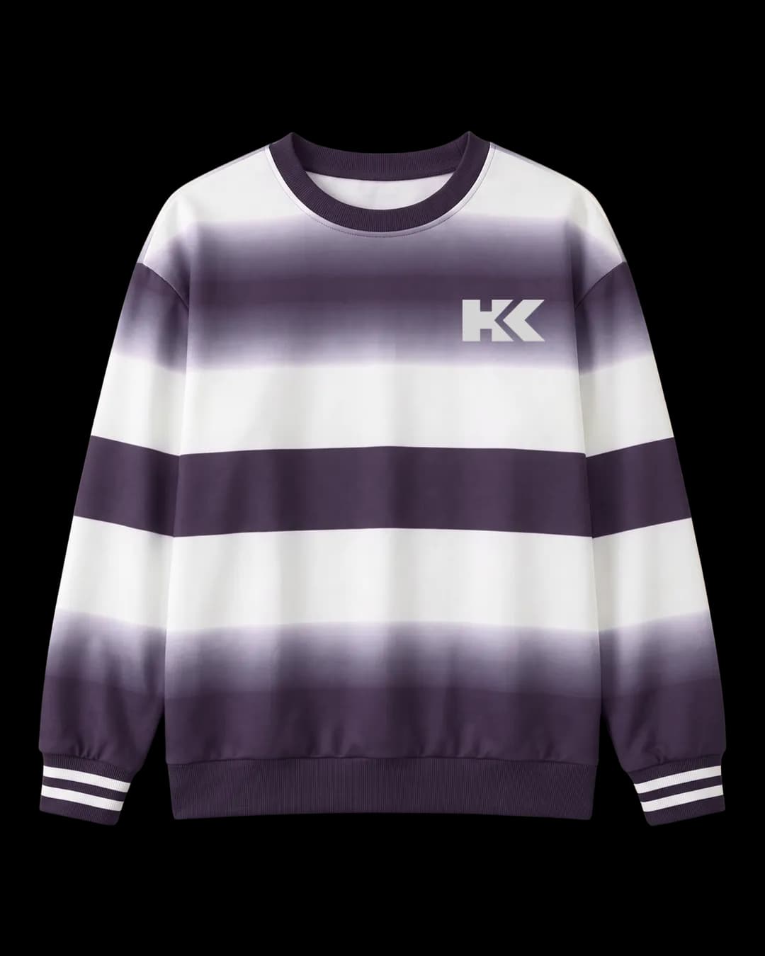 Dip-Dye Stripe Sweatshirt in Purple
