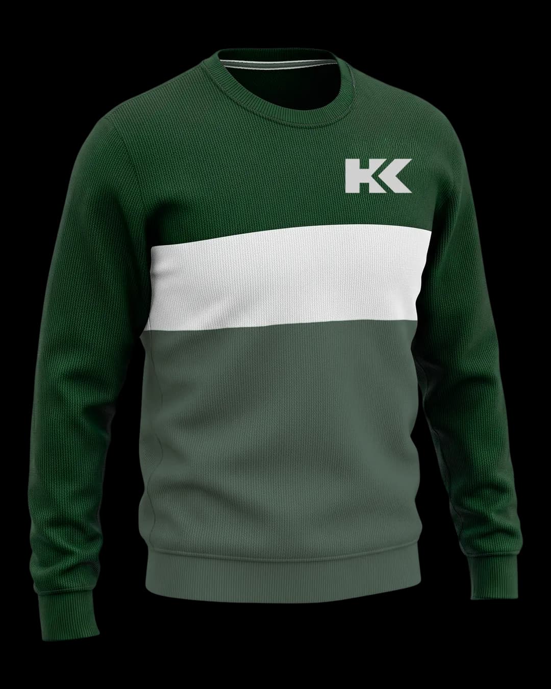 Chest Band Sweatshirt in Bottle Green