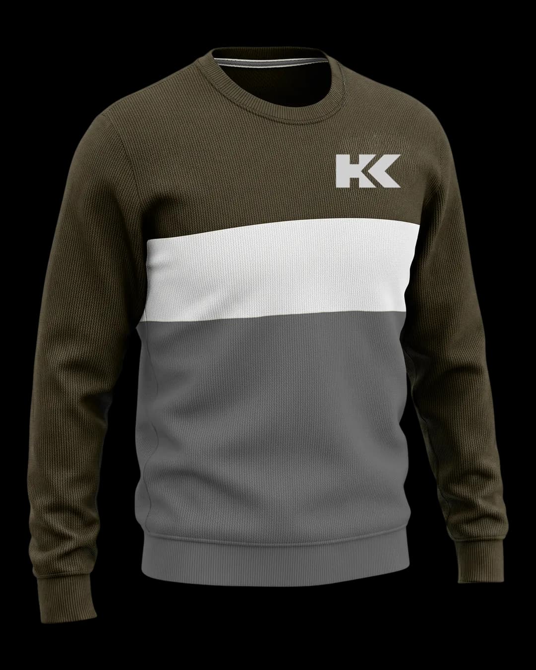 Chest Band Sweatshirt in Olive