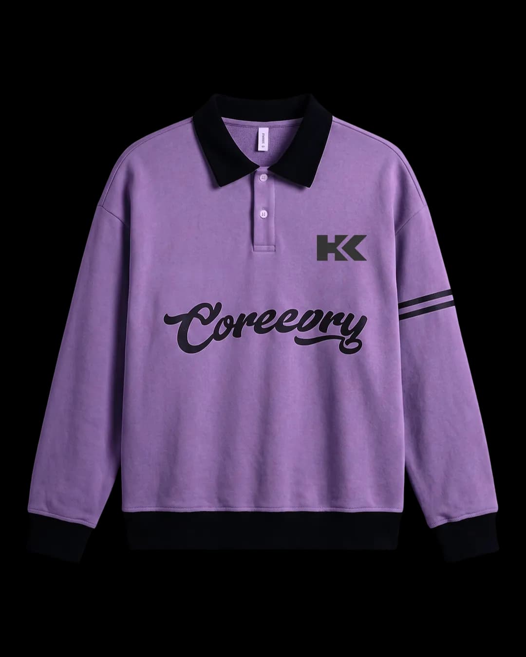 Collared Script Sweatshirt in Lavender