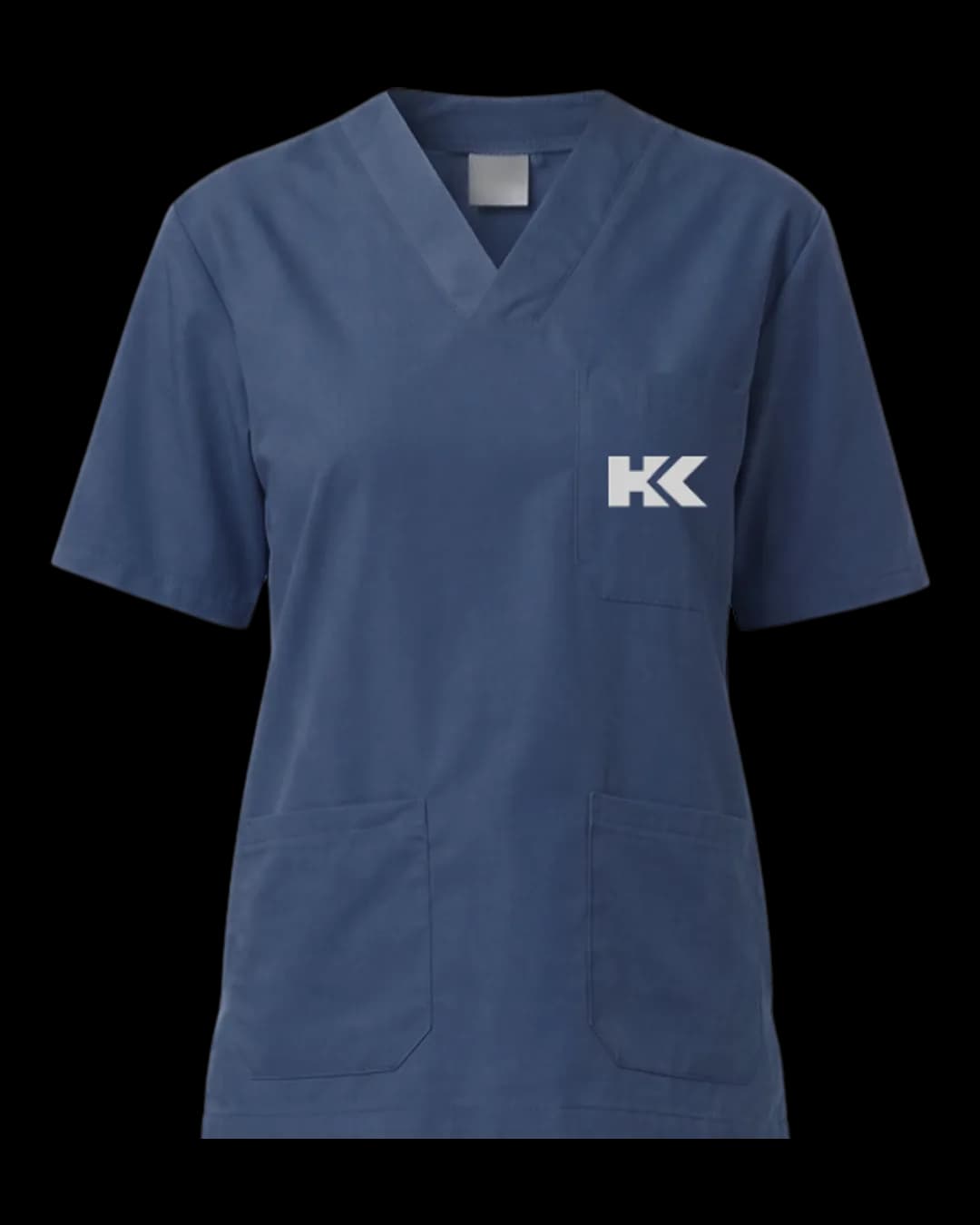 Scrub Top in Steel Blue