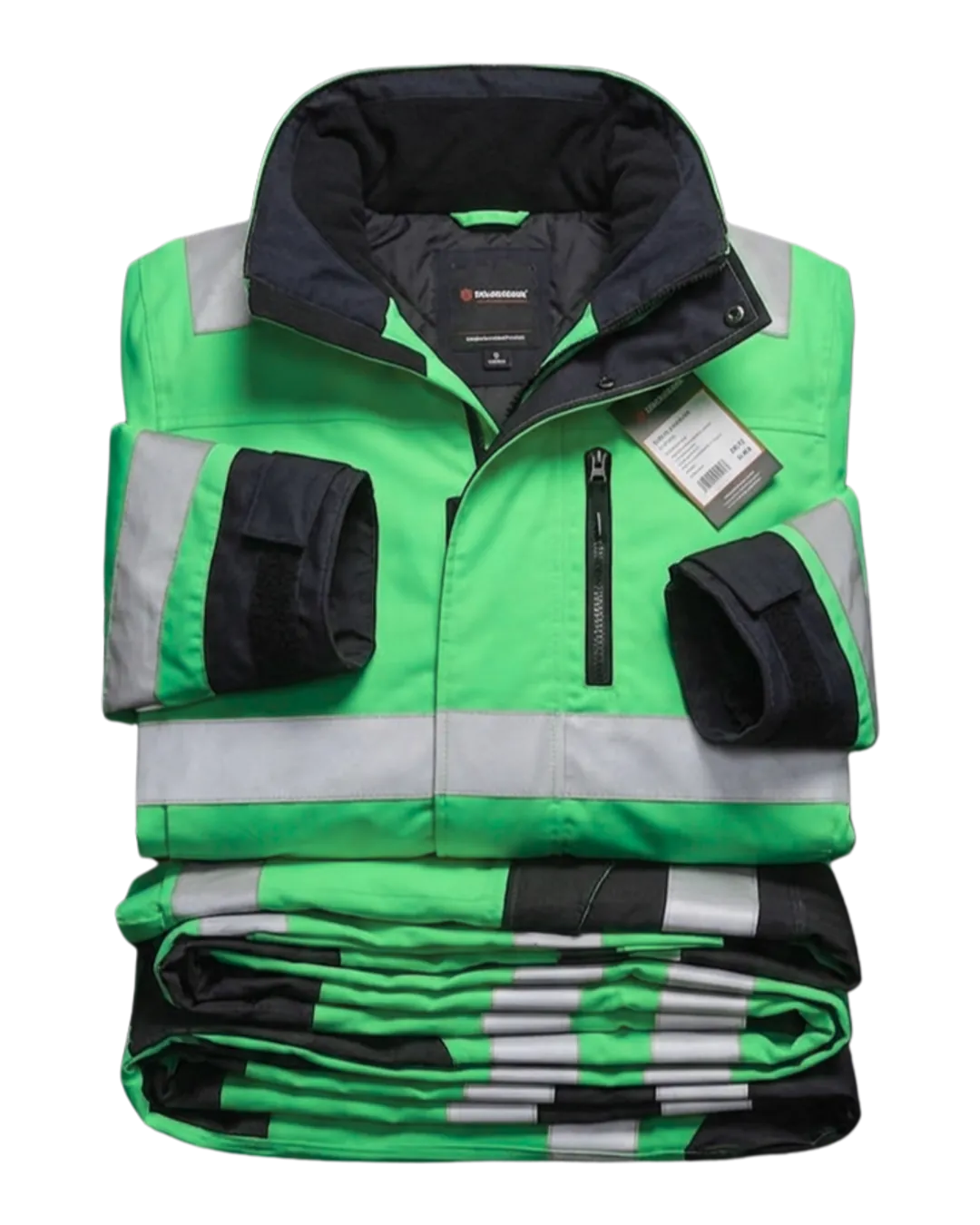 Hi-Vis Padded Work Suit in Bright Green
