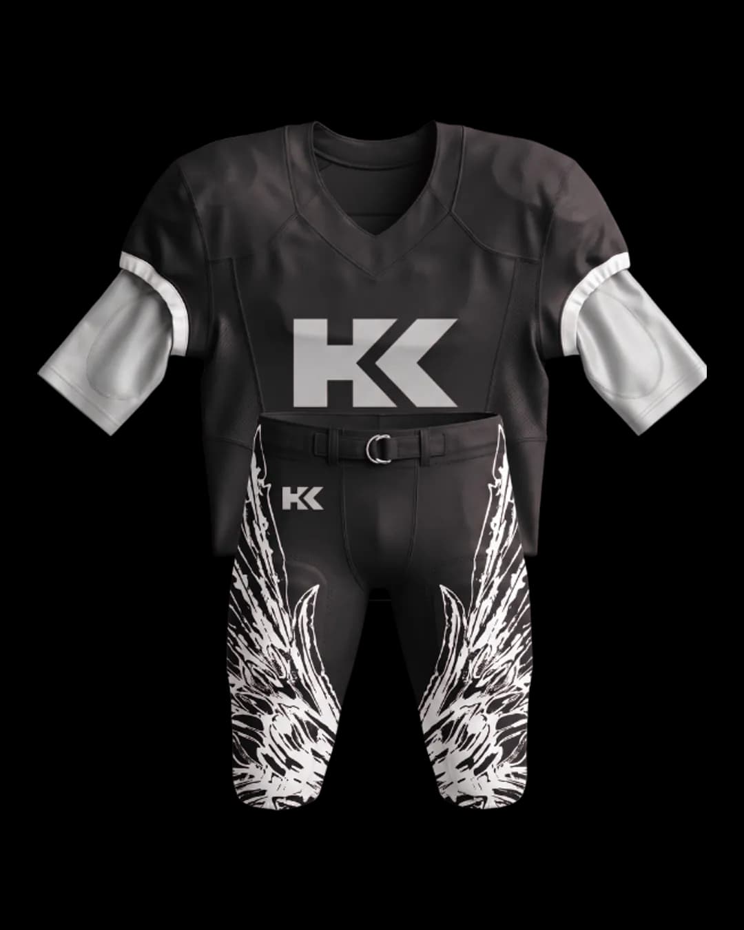 Graphic Print American Football Uniform in Charcoal