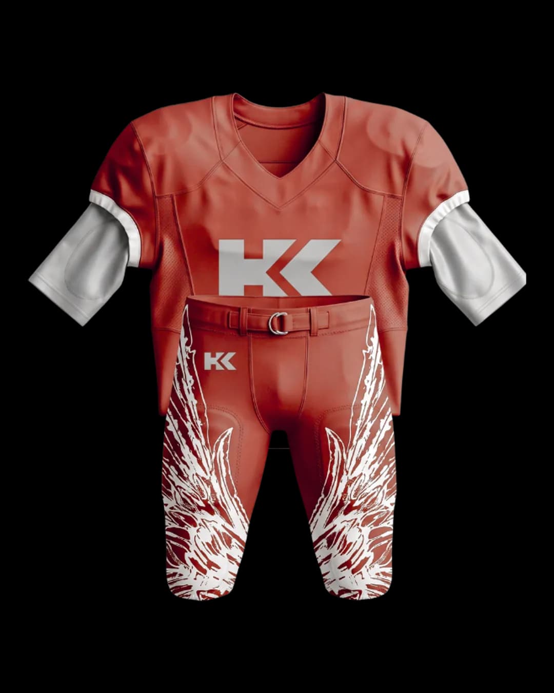 Graphic Print American Football Uniform in Red