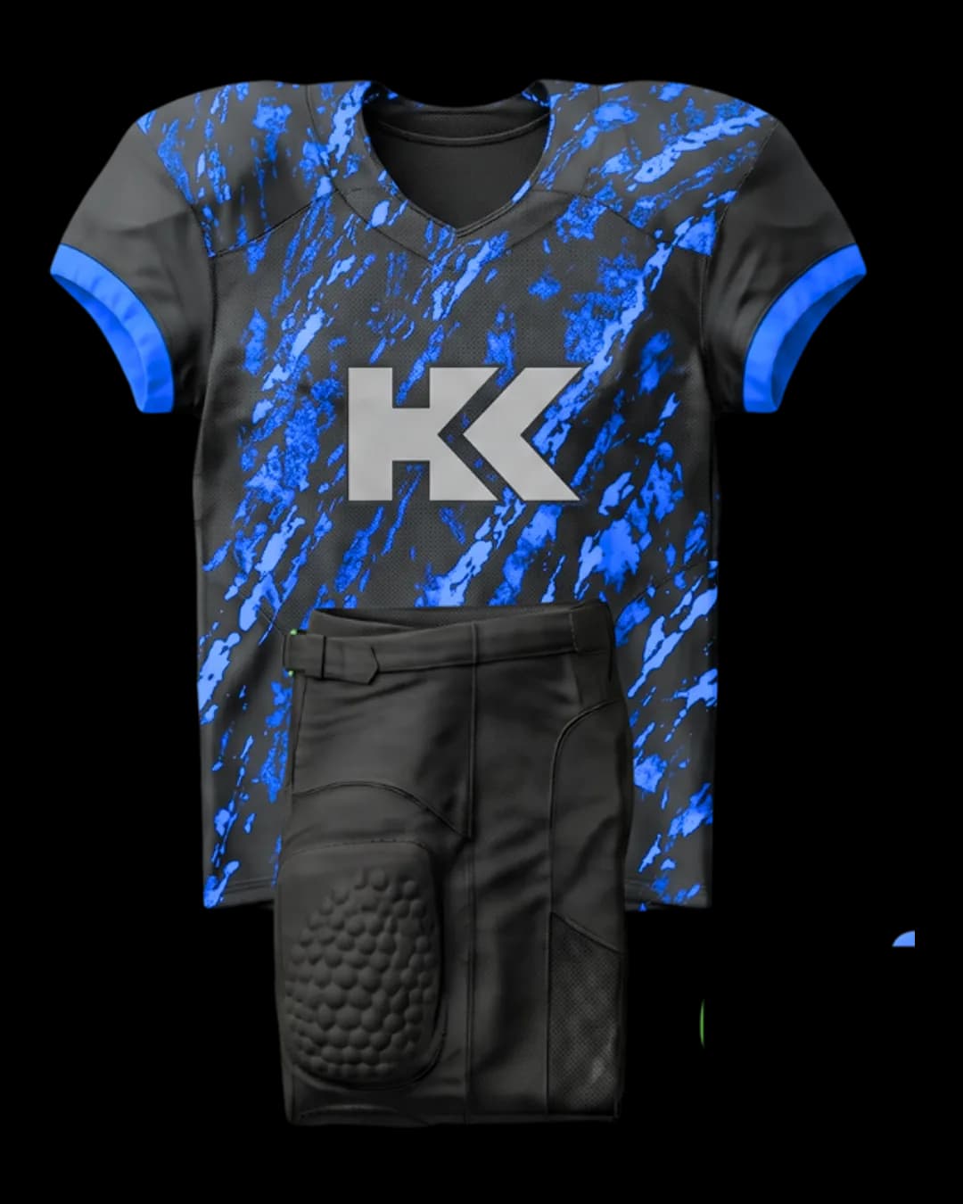 Splatter Print American Football Uniform in Royal Blue
