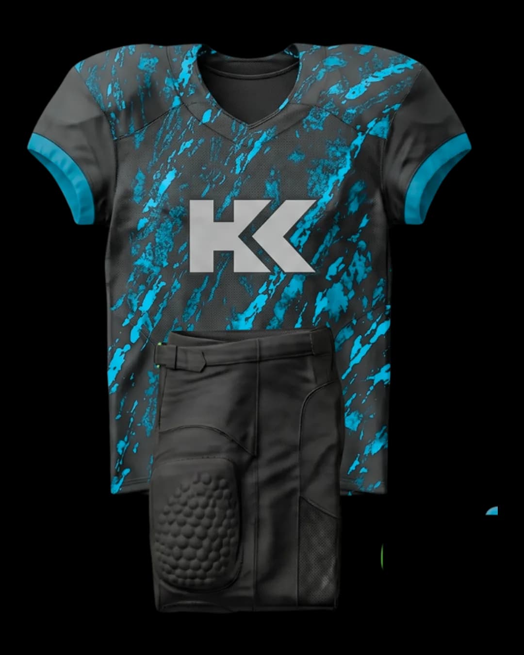 Splatter Print American Football Uniform in Teal