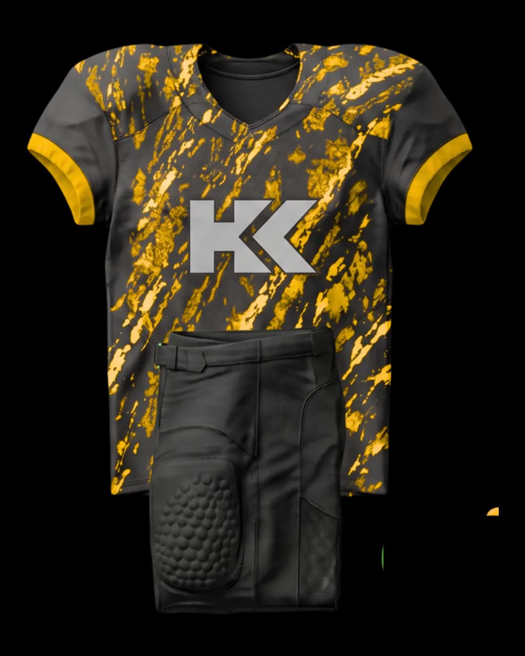 Splatter Print American Football Uniform in Yellow