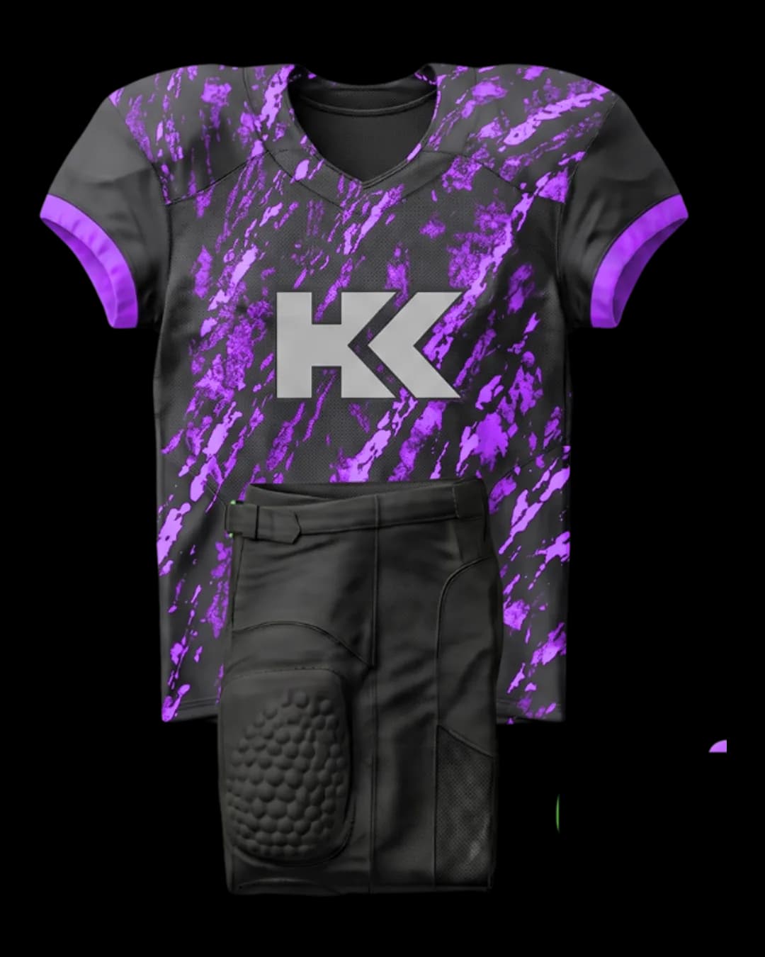 Splatter Print American Football Uniform in Purple