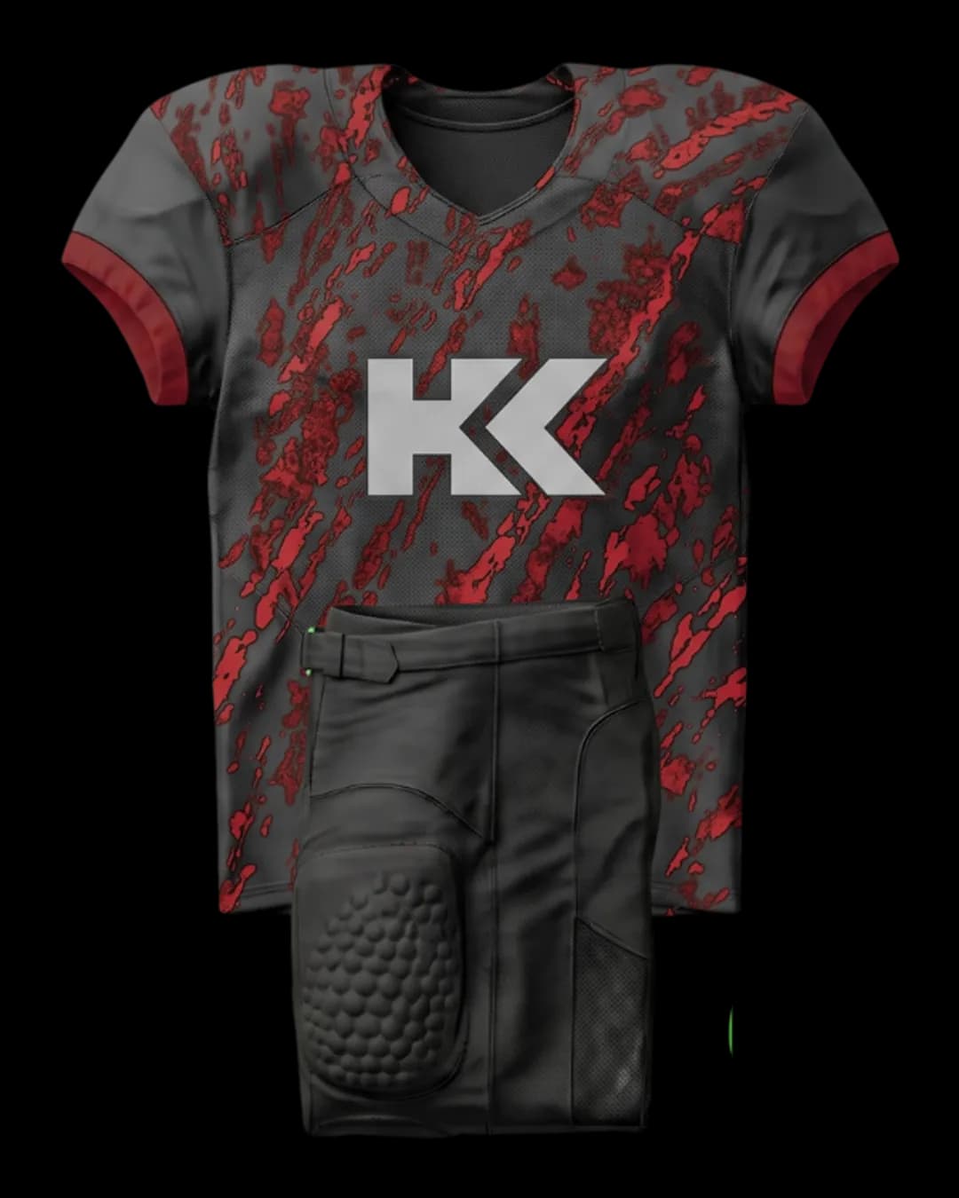 Splatter Print American Football Uniform in Maroon