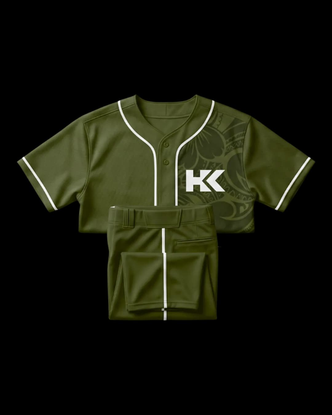 Classic Baseball Uniform in Olive