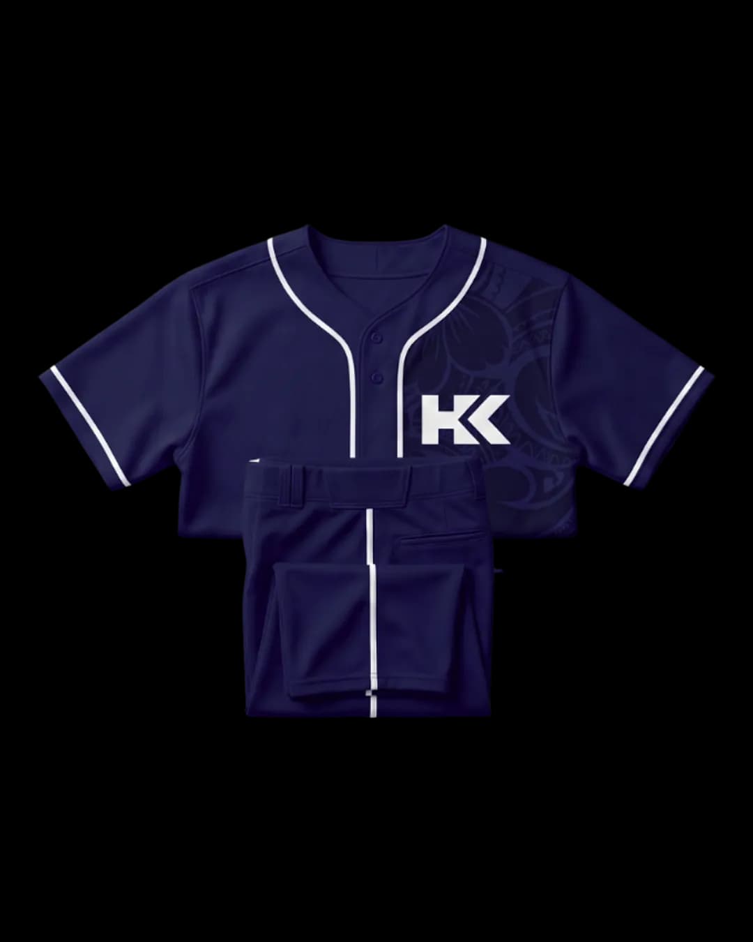Classic Baseball Uniform in Light Navy