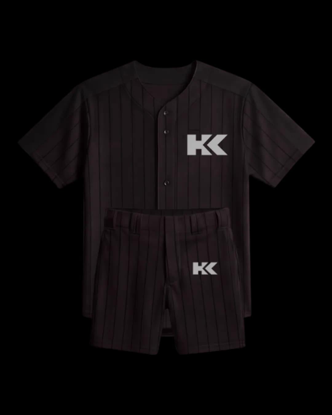 Pinstripe Baseball Uniform in Burgundy