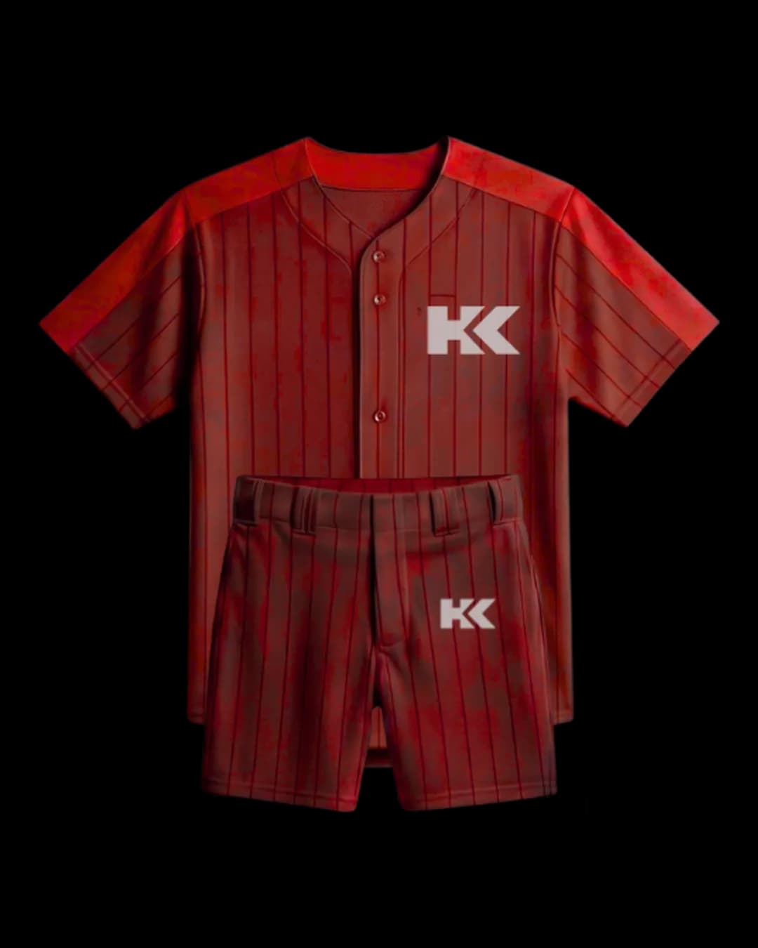 Pinstripe Baseball Uniform in Red