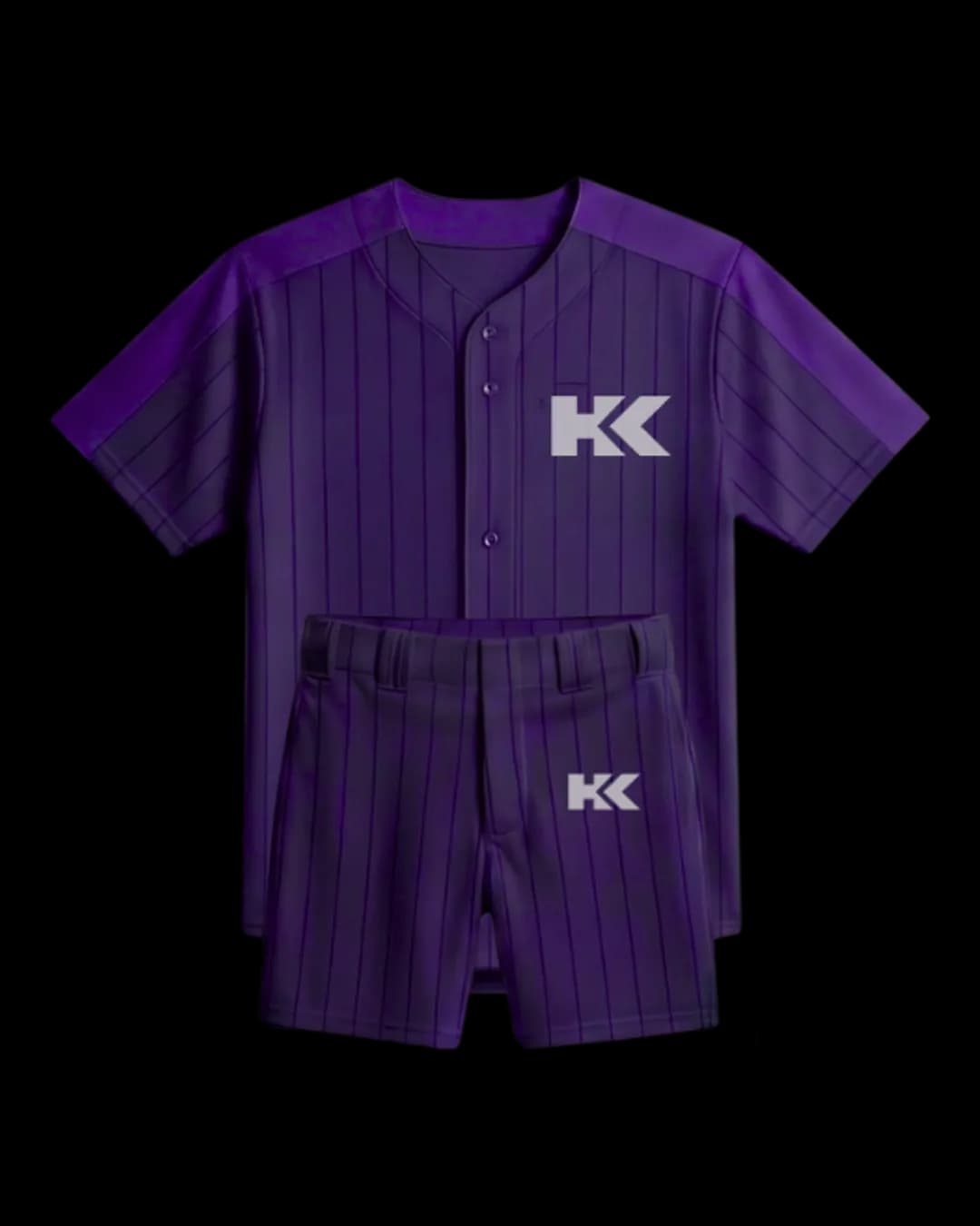 Pinstripe Baseball Uniform in Purple
