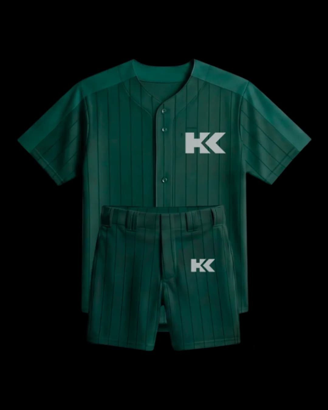Pinstripe Baseball Uniform in Teal