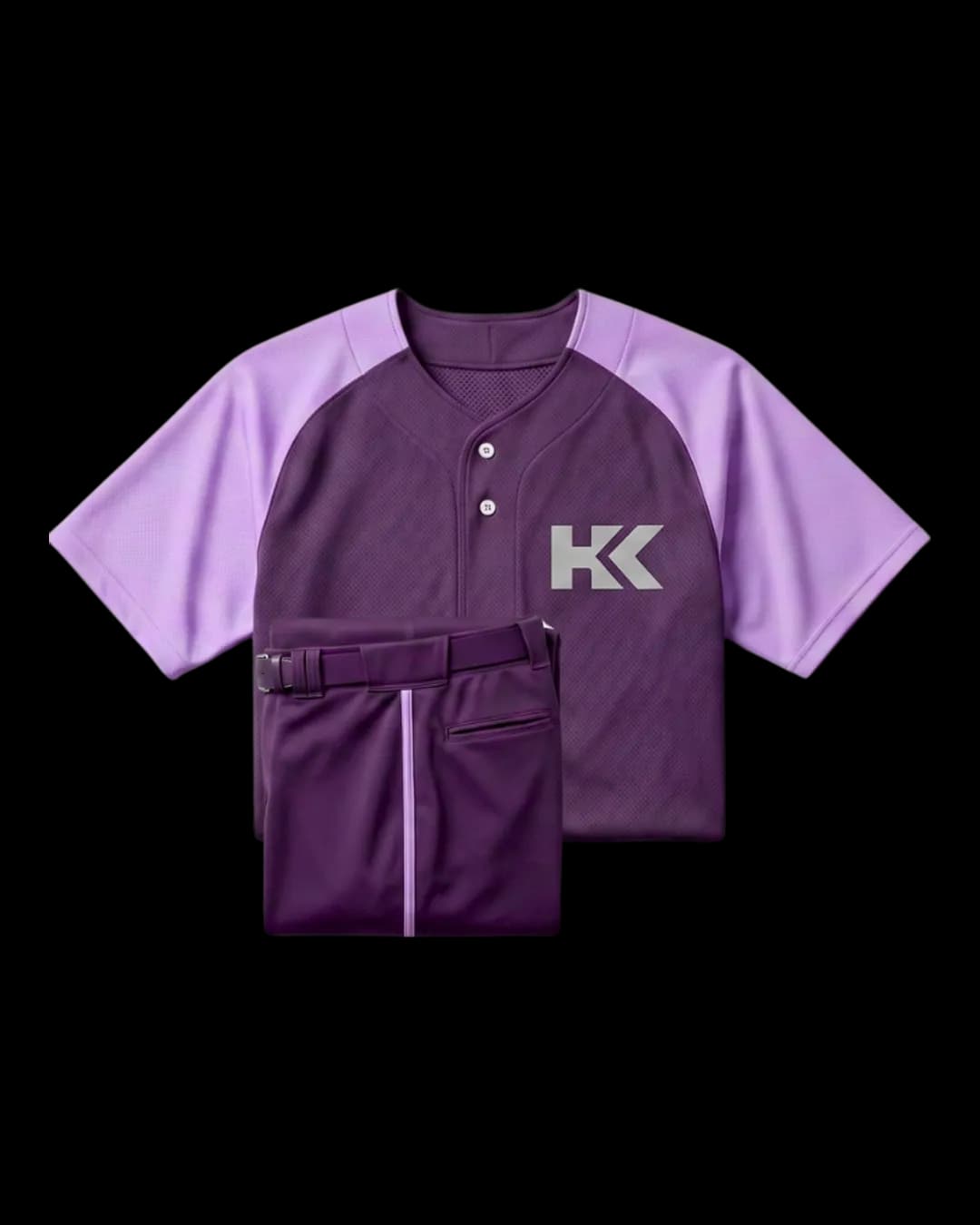 Raglan Henley Baseball Uniform in Burgundy