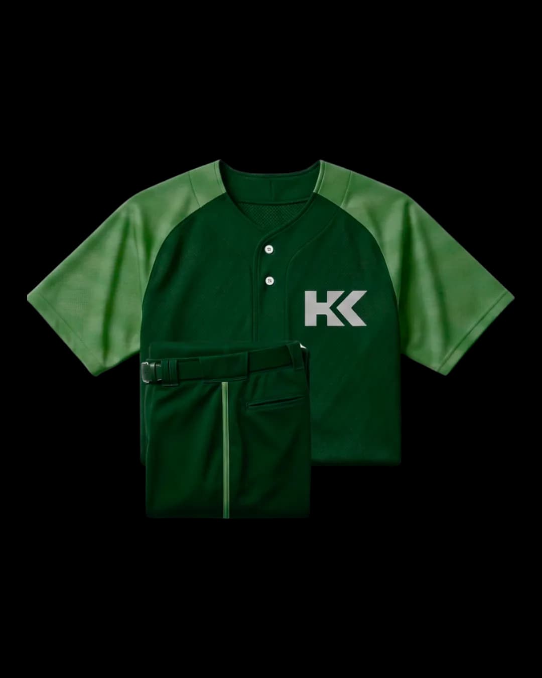 Raglan Henley Baseball Uniform in Bottle Green