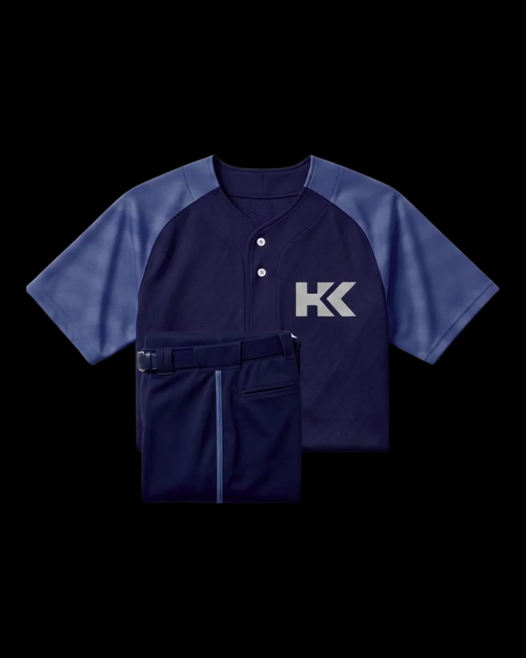 Raglan Henley Baseball Uniform in Navy