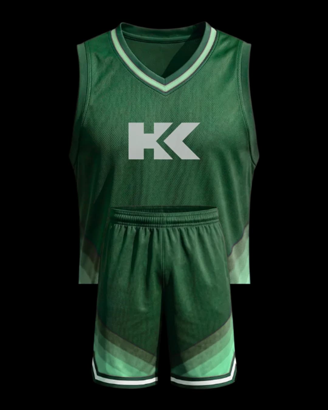 Fade Hem Basketball Uniform in Bottle Green