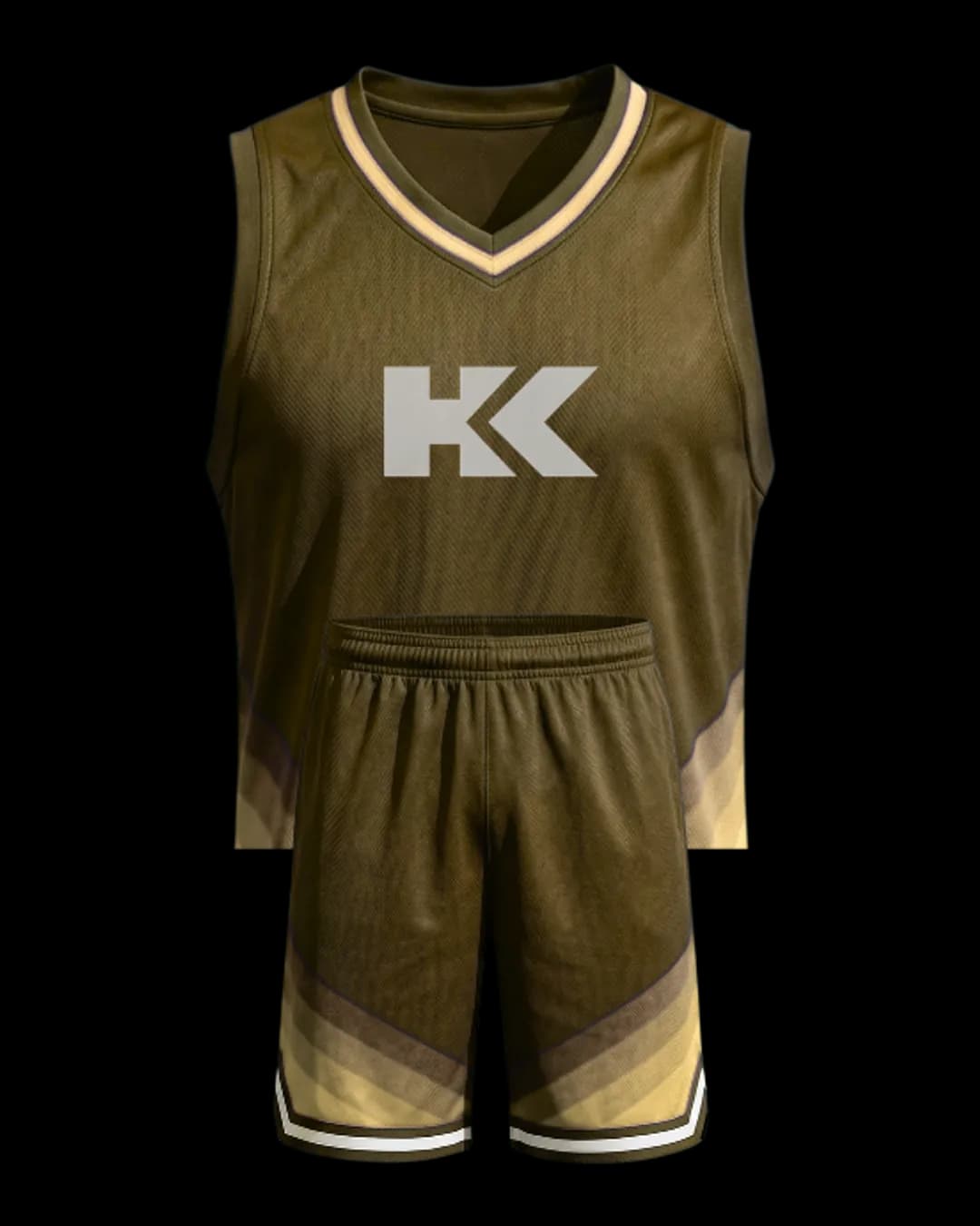 Fade Hem Basketball Uniform in Olive