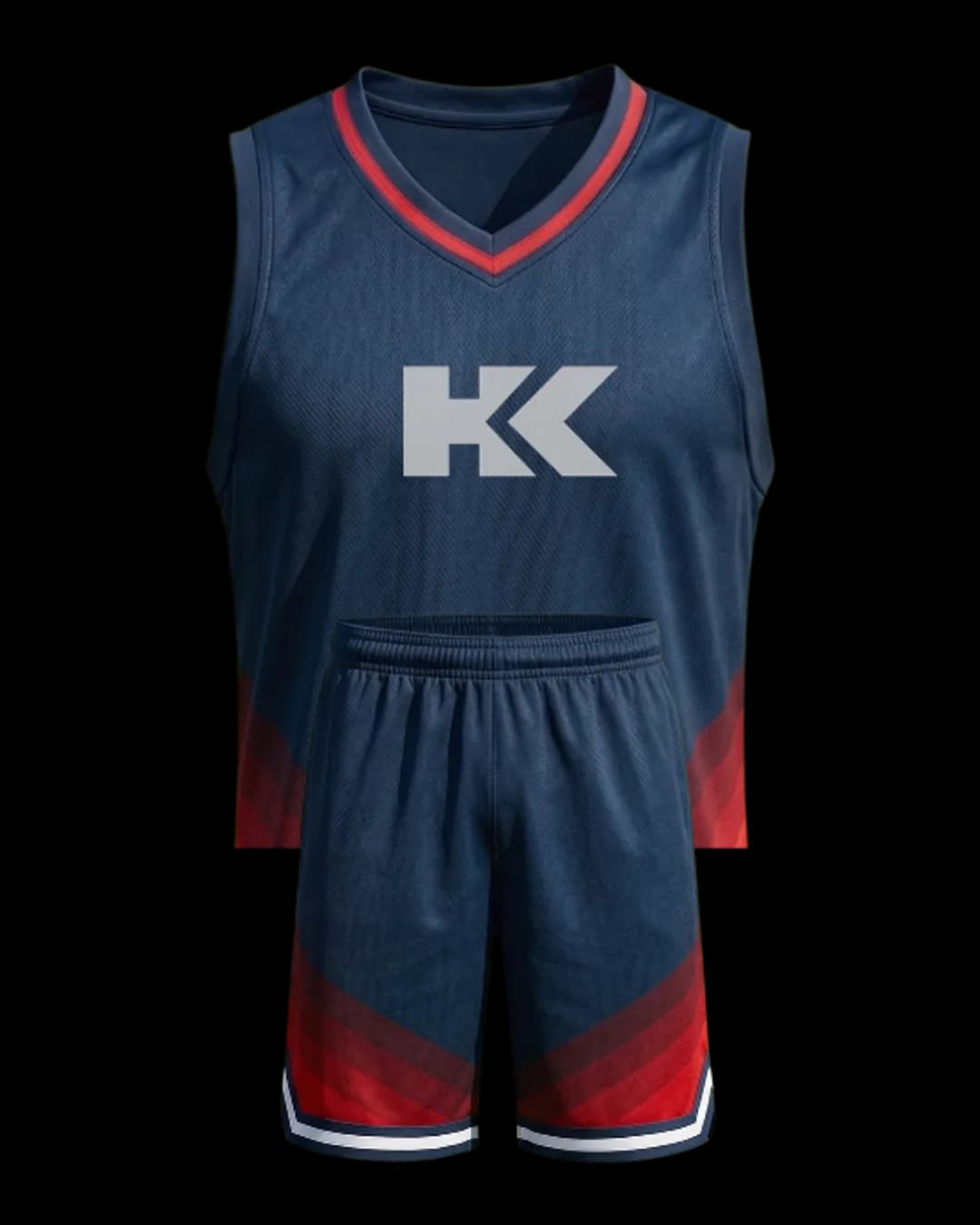 Fade Hem Basketball Uniform in Navy