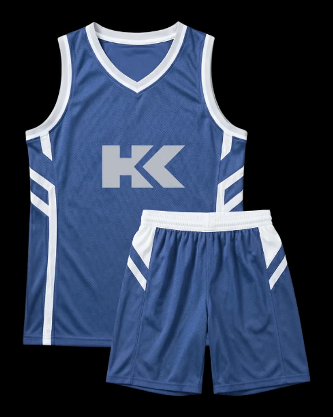 Side Stripe Basketball Uniform in Royal Blue