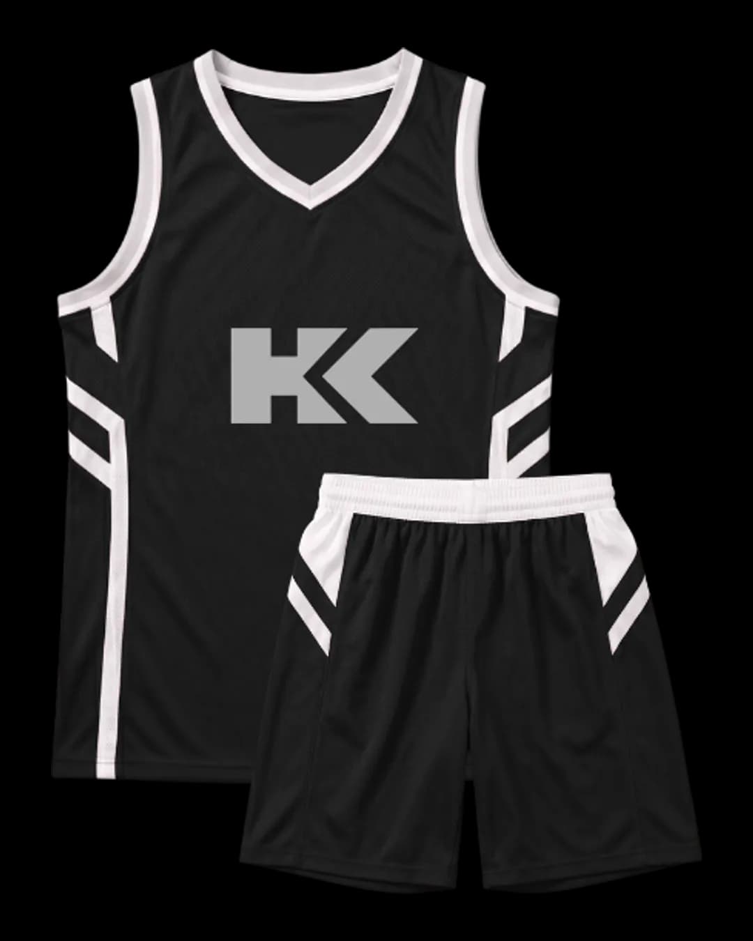 Side Stripe Basketball Uniform in Black
